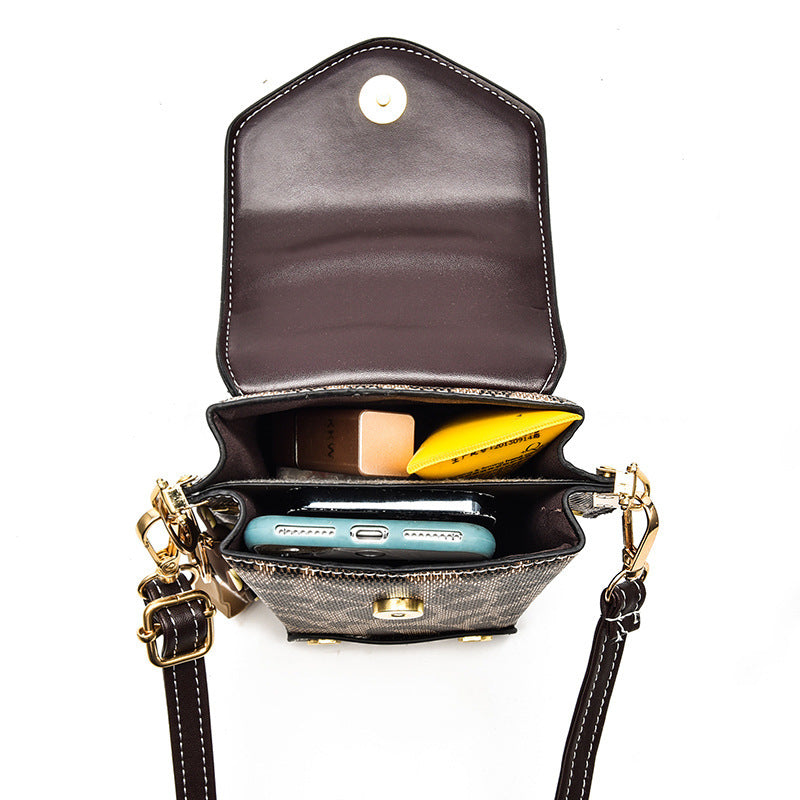 Bolso para teléfono móvil Bolso de un solo hombro con textura de altura