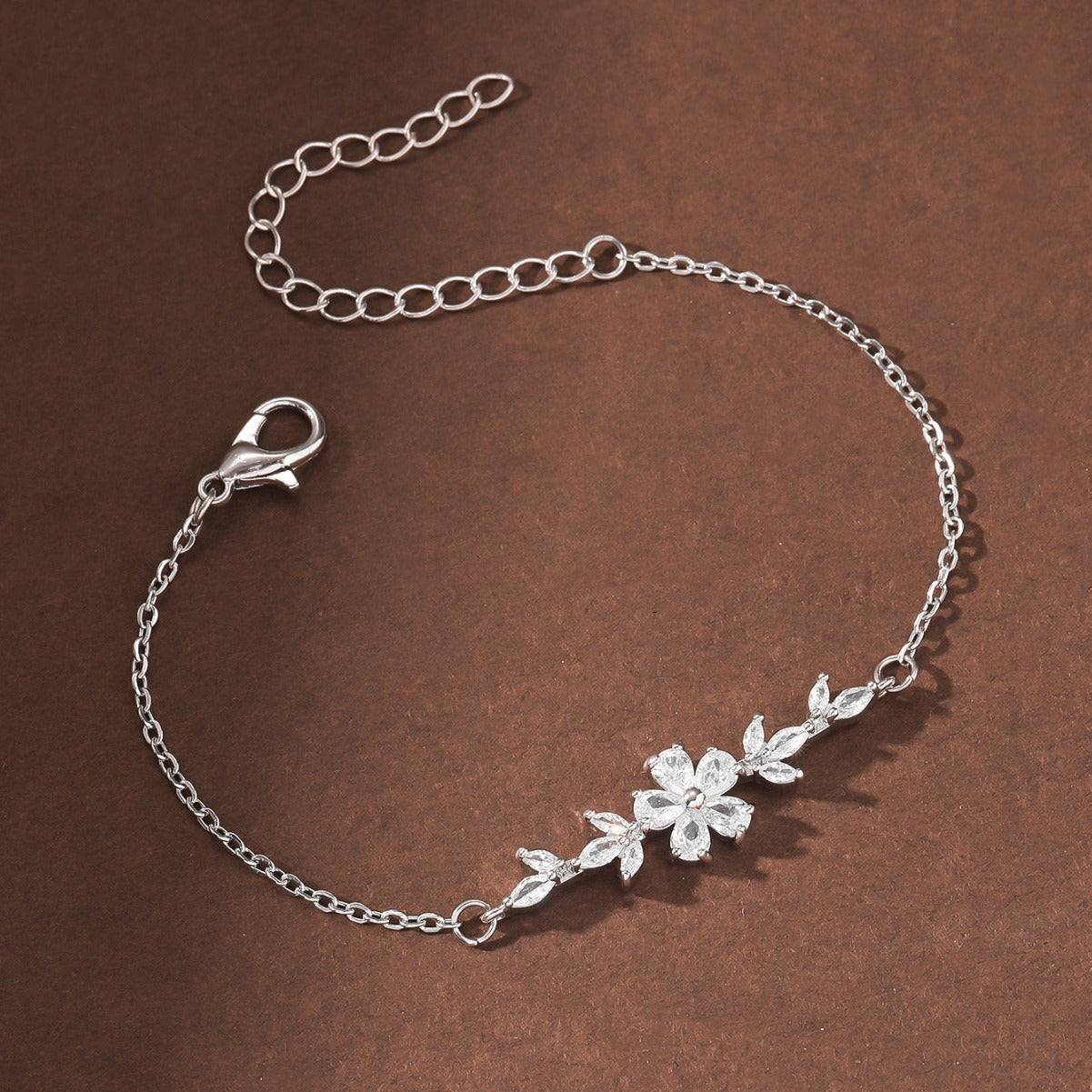 Diamond Flower Leaf Bracelet Niche Temperament Simple