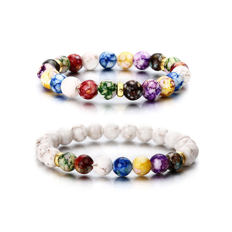 Bracelet en pierre volcanique d'agate naturelle