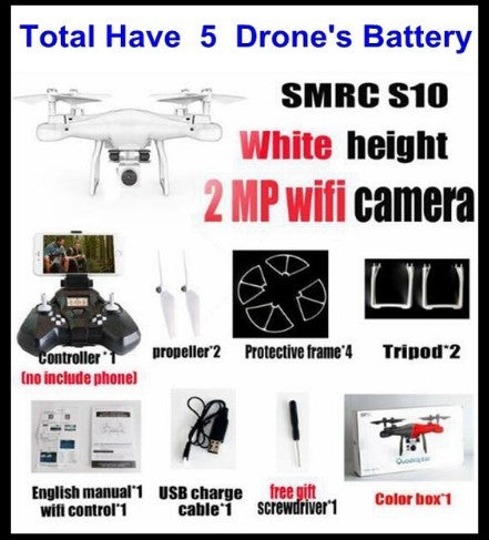 Promotion des ventes WiFi 2MP caméra avec S10 SMRC FPV quadrirotor Drone hélicoptère UAV Micro télécommande jouet RACER KIT avion