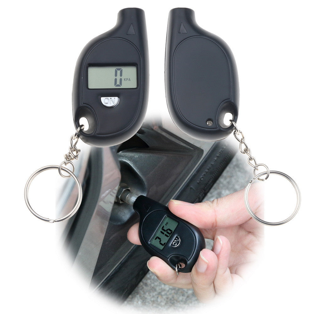 Keychain tire pressure gauge