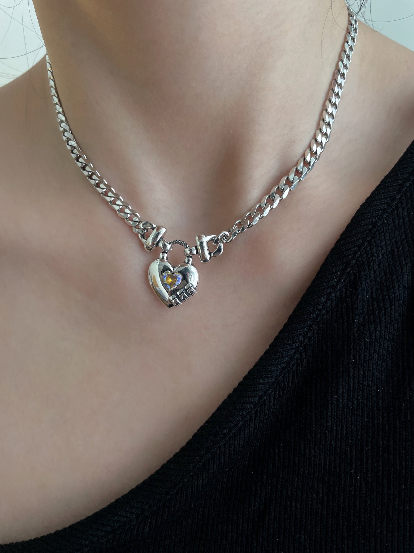 Vintage Zircon Love Necklace For Women