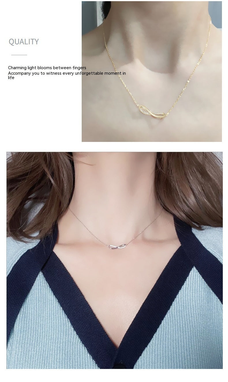 Summer 8-word 925 Silver Love Infinite Necklace Women's Jewelry