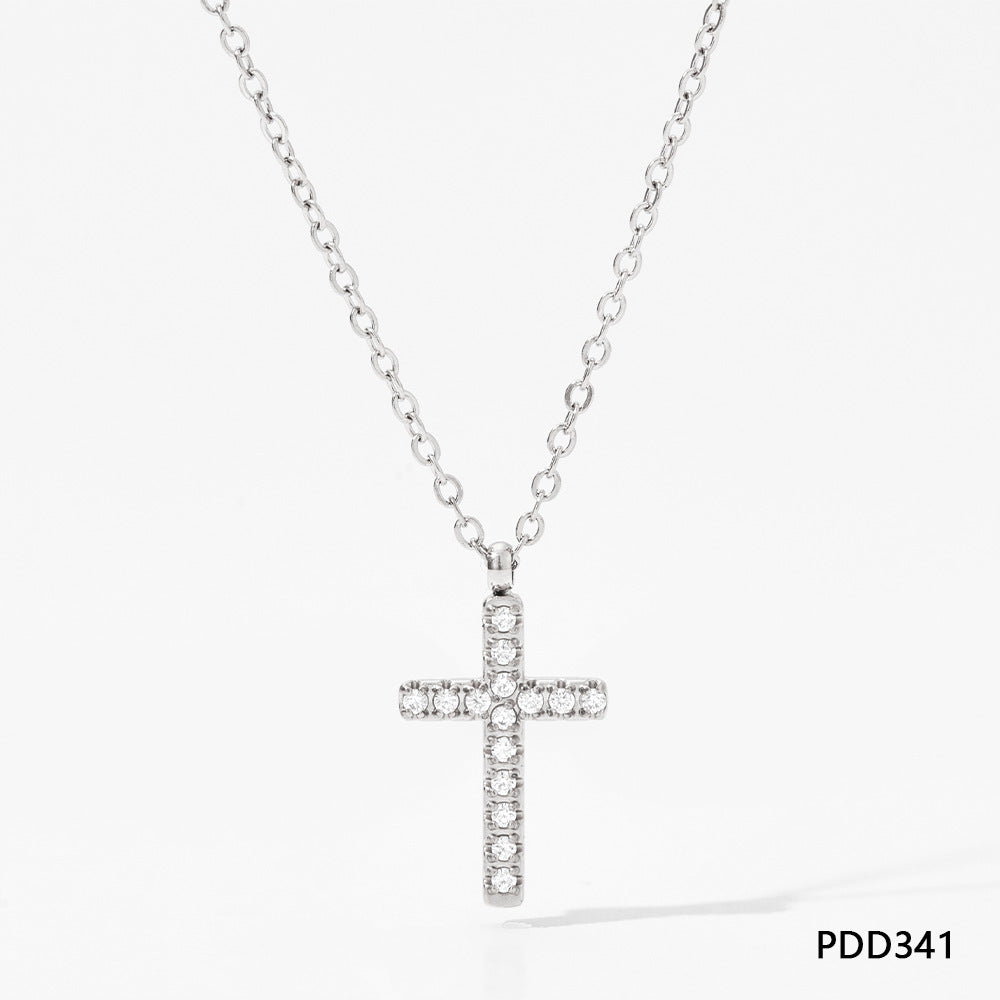 European And American Titanium Steel Ornament Cross Pendant Stainless Steel Earring Bracelet Necklace