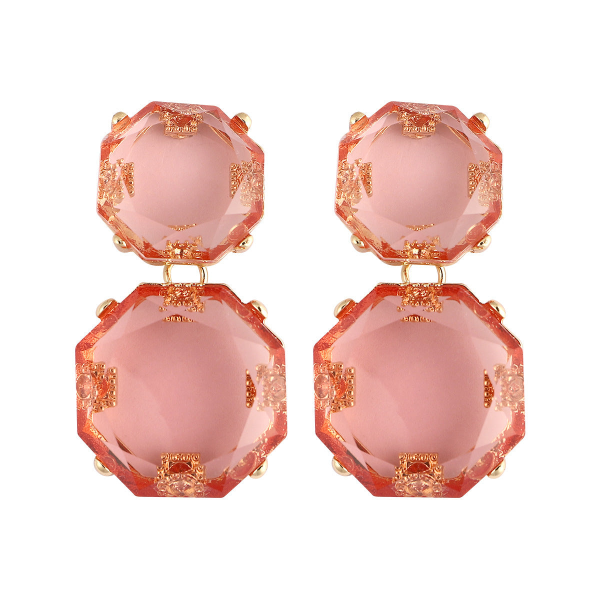 Boucles d'oreilles en résine transparente de style bohème d'été
