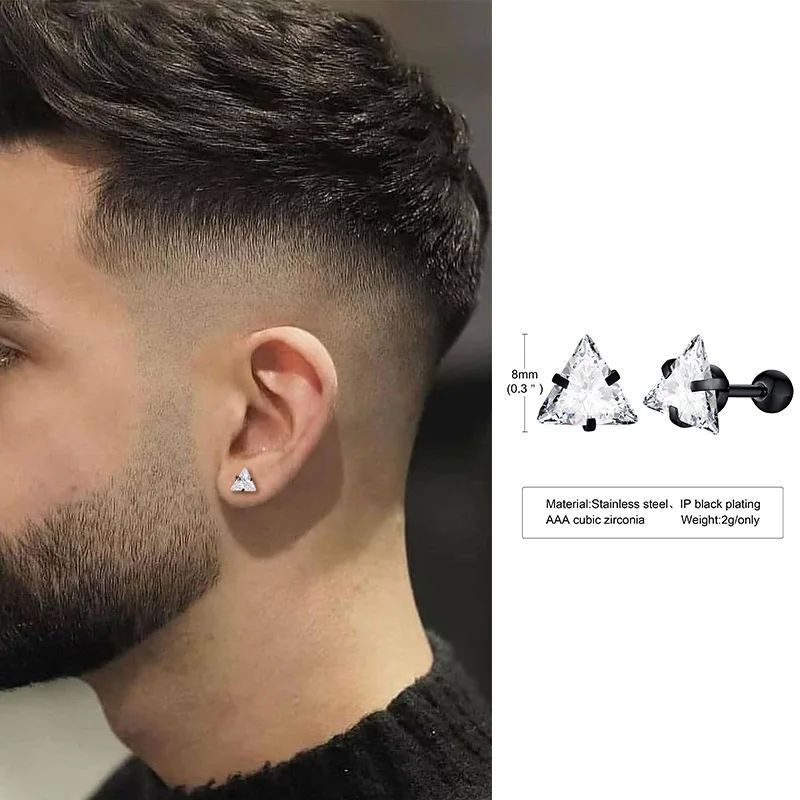 Men's Fashion Personalized Triangle Earrings