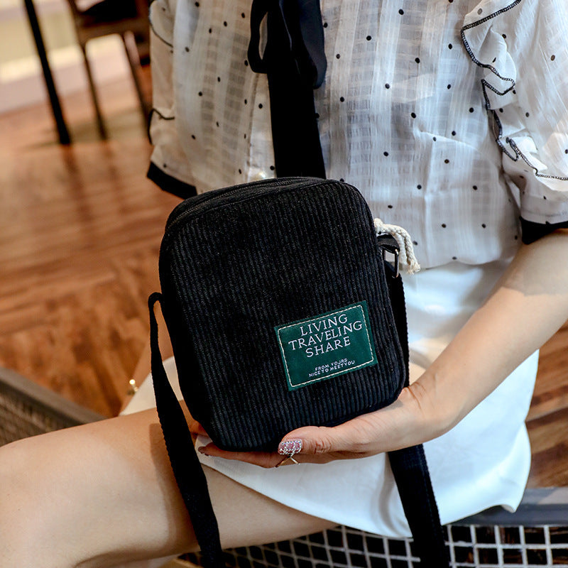 Bolso de mujer de pana retro fácil a juego