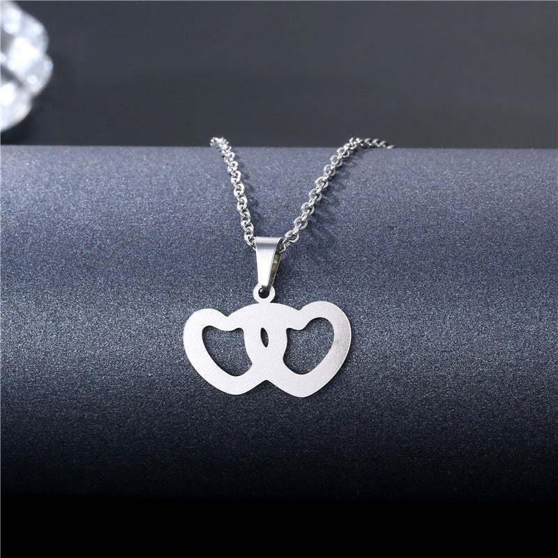 Collier Géométrique Simple Creux Coupe Acier Inoxydable