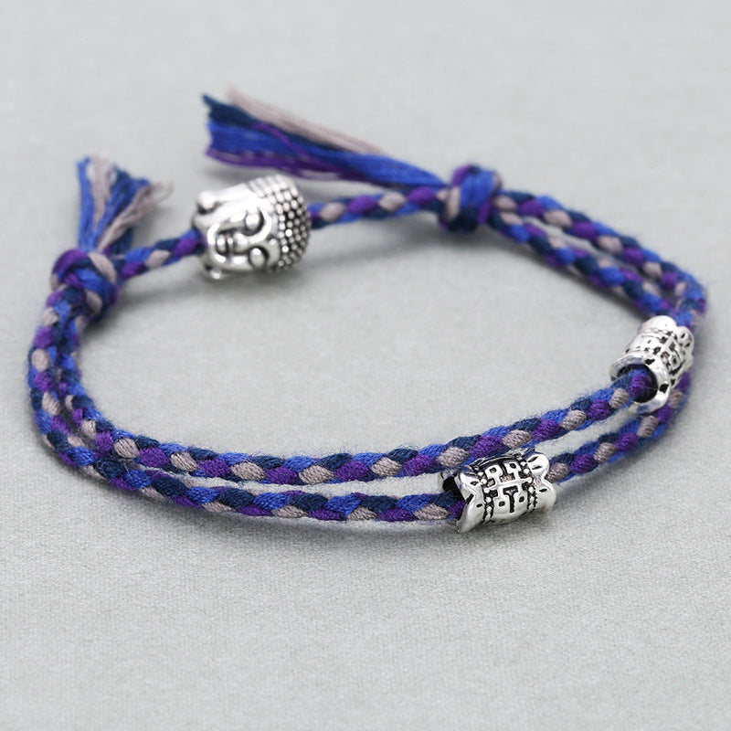 Buddha Head Cotton Rope Bracelet Men And Women