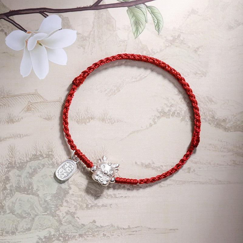 Bracelet en corde rouge de l'année primordiale Zuyin 999