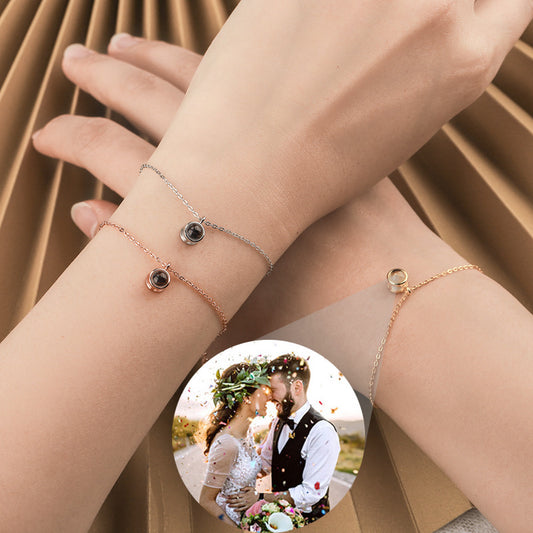 Bracelet Projection Personnalisation Photo En 100 Langues Je T'aime