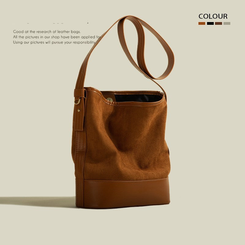 Bolso tipo cubo retro de gran capacidad para mujer