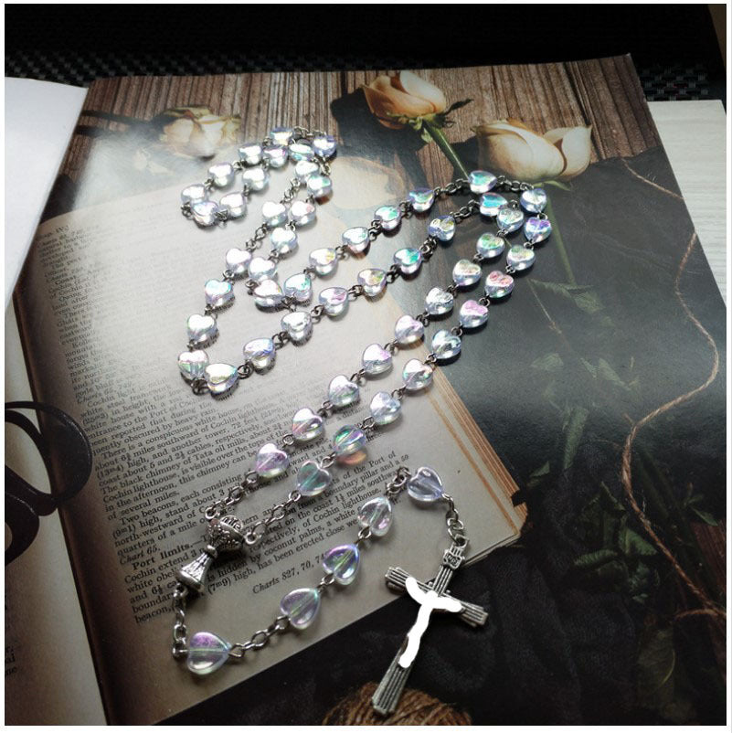 Korean Version Dual Color Plated Cross Necklace Minimalist