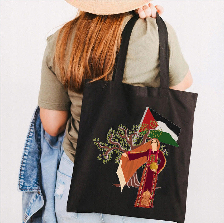 Sac à bandoulière en toile imprimée domestique simple