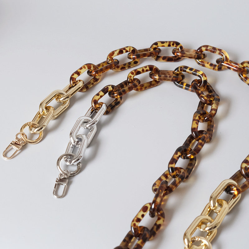 Fashionable Acrylic Resin Chain With Contrasting Colors, Retro And Exaggerated