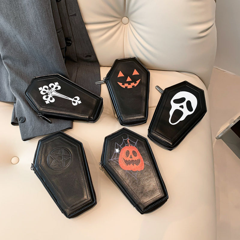 Halloween Cross Coffin Bag Fashion Retro Coin Purse