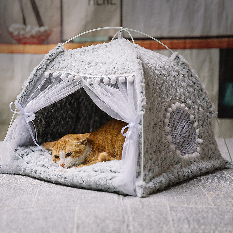 Cama para mascotas semicerrada