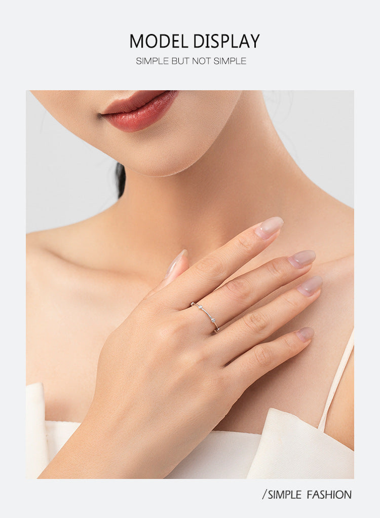 S925 Sterling Silver Simple Ring Female Japanese And Korean Niche