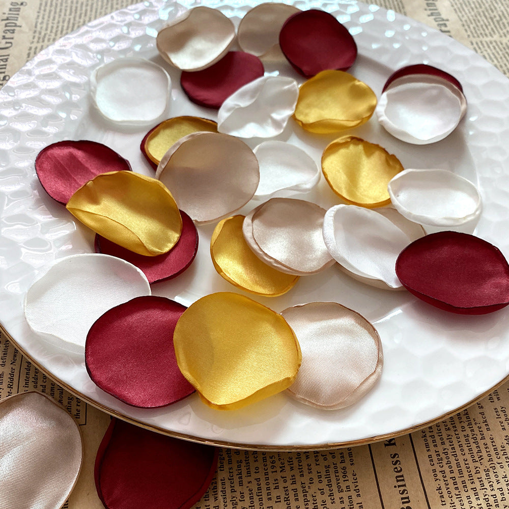 4cm Silk Rose Burnt Edge Petals Wedding Glowing Cream Powder Laminate