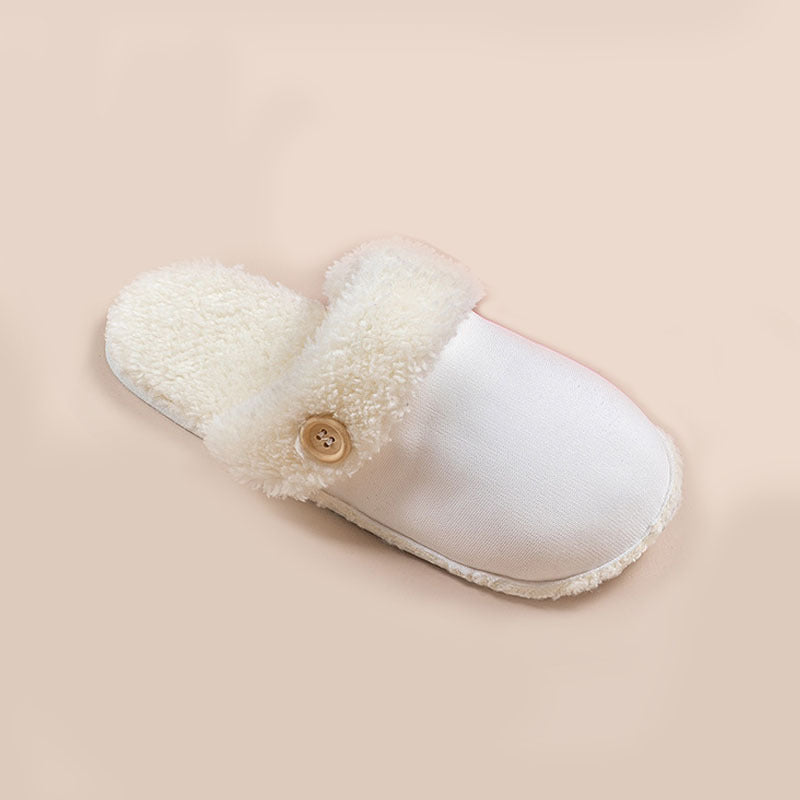 Pantoufles de maison détachables, chaudes, imperméables, moelleuses, amovibles, avec boutons, chaussures antidérapantes en peluche pour femmes et hommes, nouvelle collection hiver