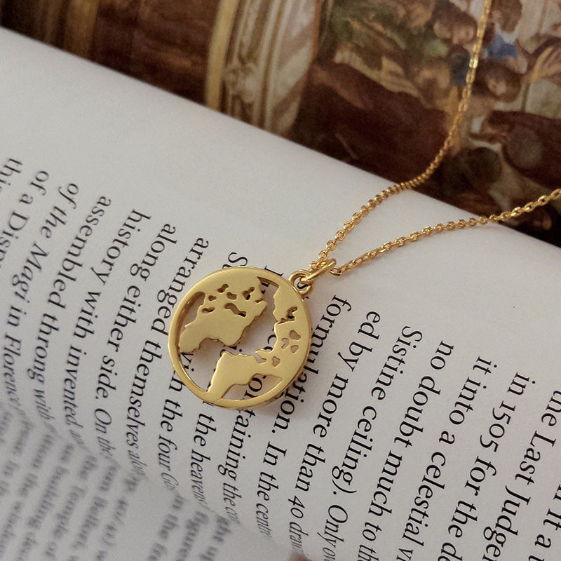 S925 Sterling Silver Your World Map Necklace