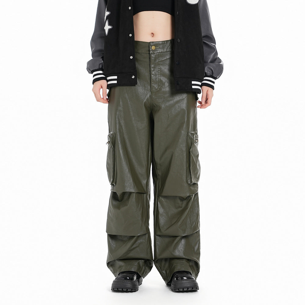 Tooling PU Leather Trousers For Men And Women