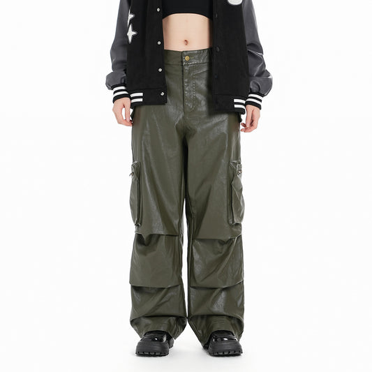 Tooling PU Leather Trousers For Men And Women
