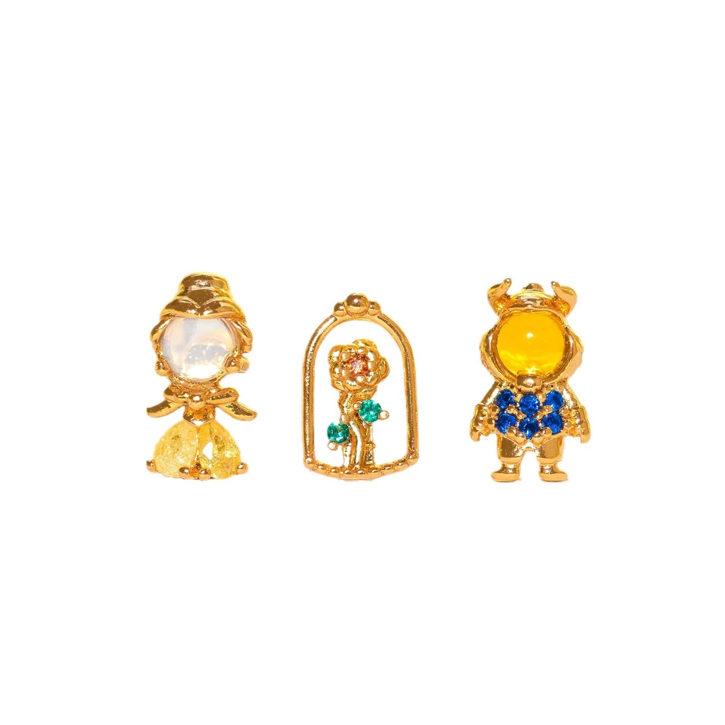 Cute Earrings Three-piece Suit Zircon Earrings