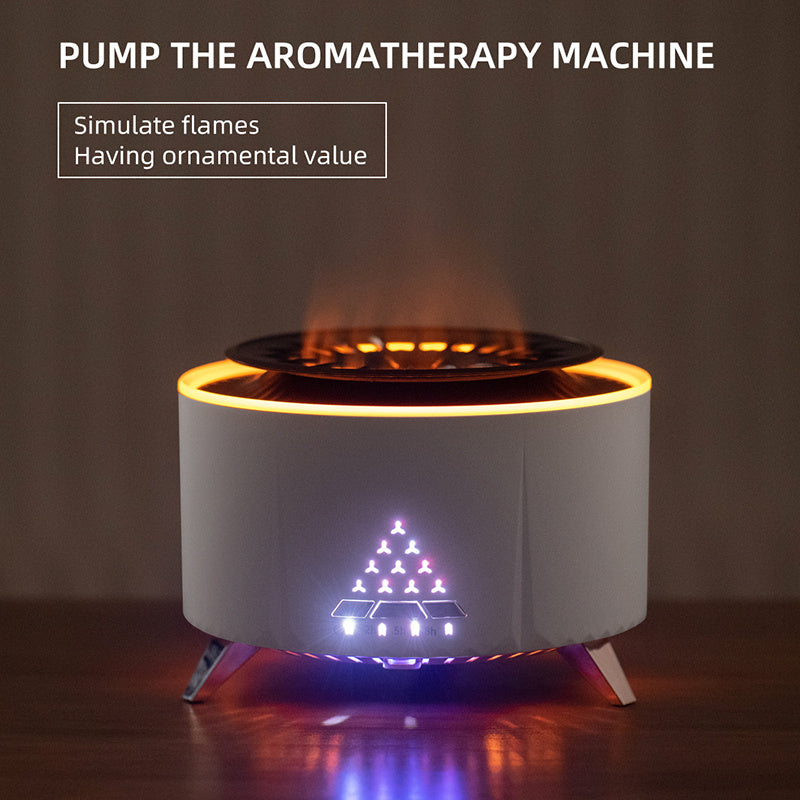 Diffuseur d'humidificateur de volcan télécommandé, vente en gros, diffuseur de flamme de feu avec lumières, nouvel arrivage