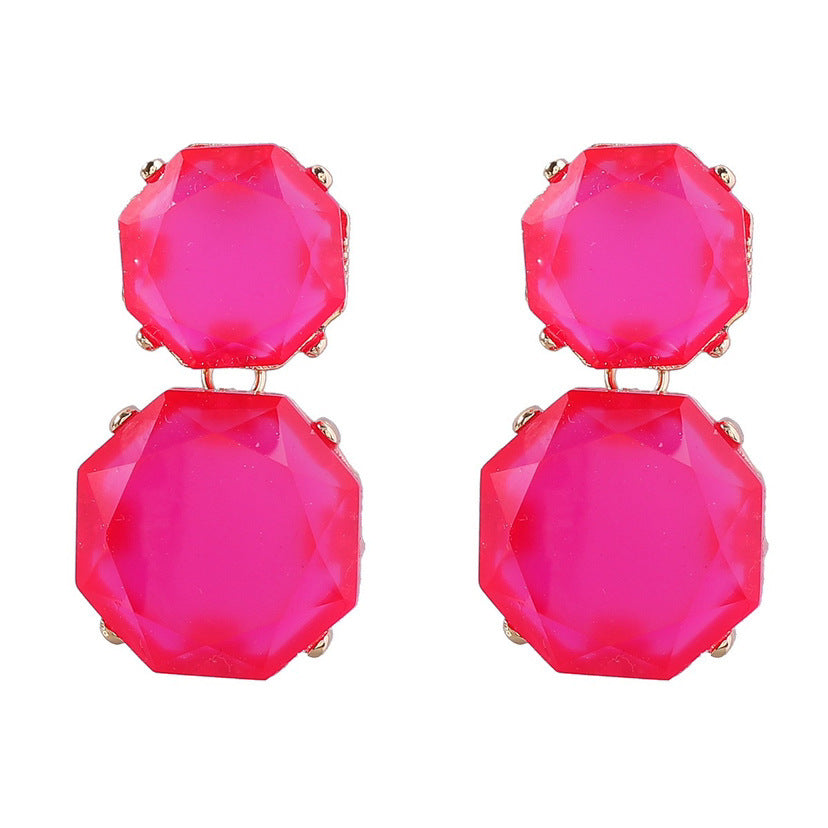 Boucles d'oreilles en résine transparente de style bohème d'été