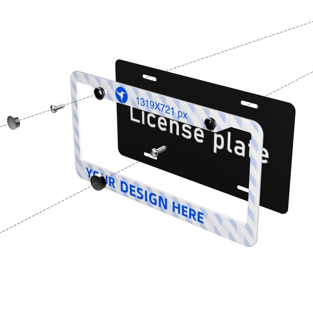 A Pair Of Round Hole License Plate Holders