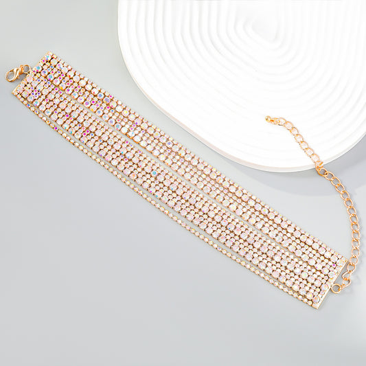 European And American Exaggerated Multi-layer Alloy Diamond Bracelet