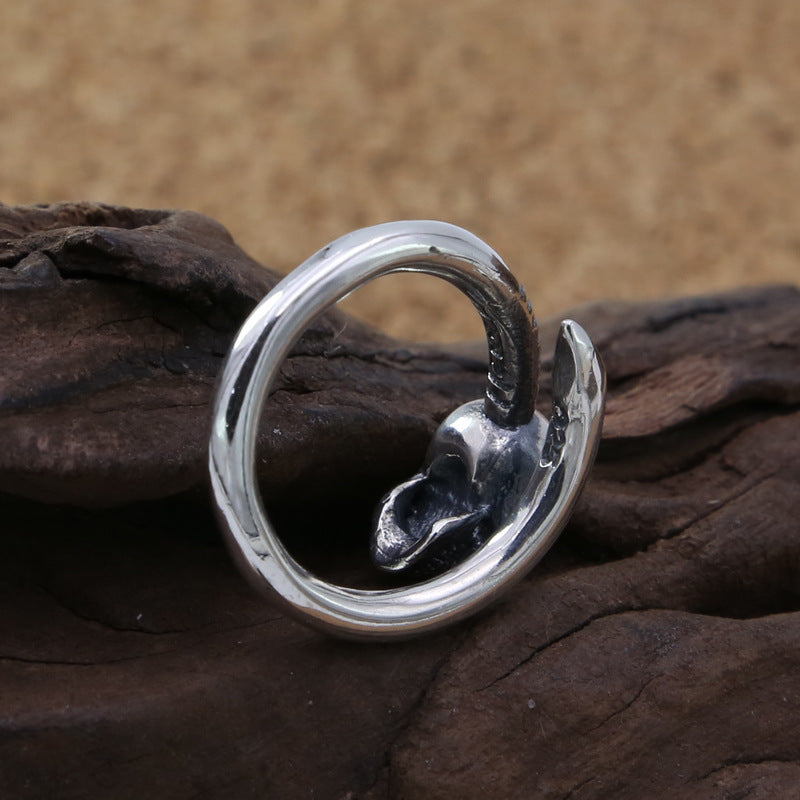S925 Sterling Silver Ring Vintage Thai Silver Ornament Korean Style