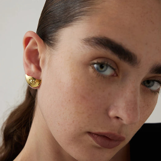 18K Gold Plating Brass Original Design Sexy Lips Types A And B Stud Earrings