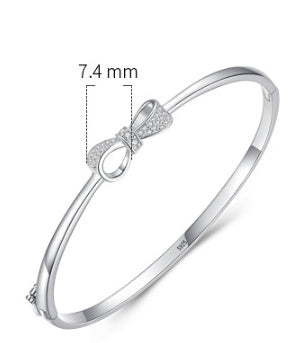 Pulsera de plata de ley S925 con lazo, joyería femenina que combina con todo