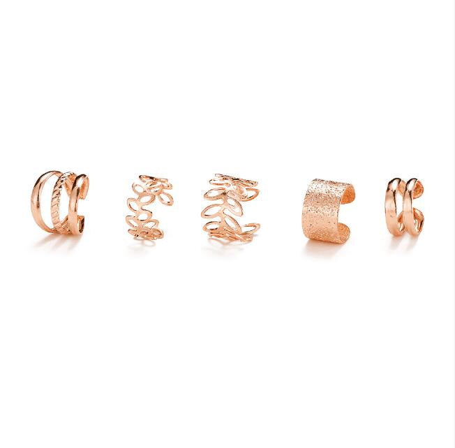 Ensemble créatif simple de cinq clips d'oreille non percés