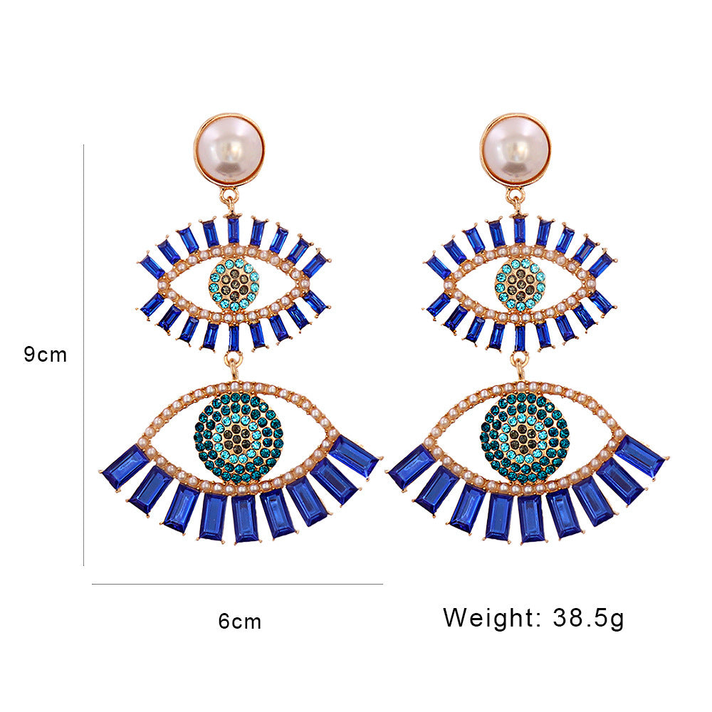 Boucles d'oreilles œil d'ange coloré pour femmes