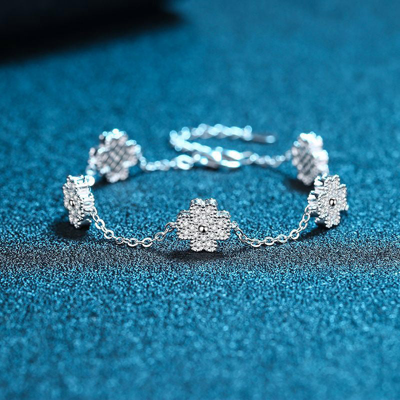 S925 Sterling Silver Bracelet Women's Versatile Pork Belly