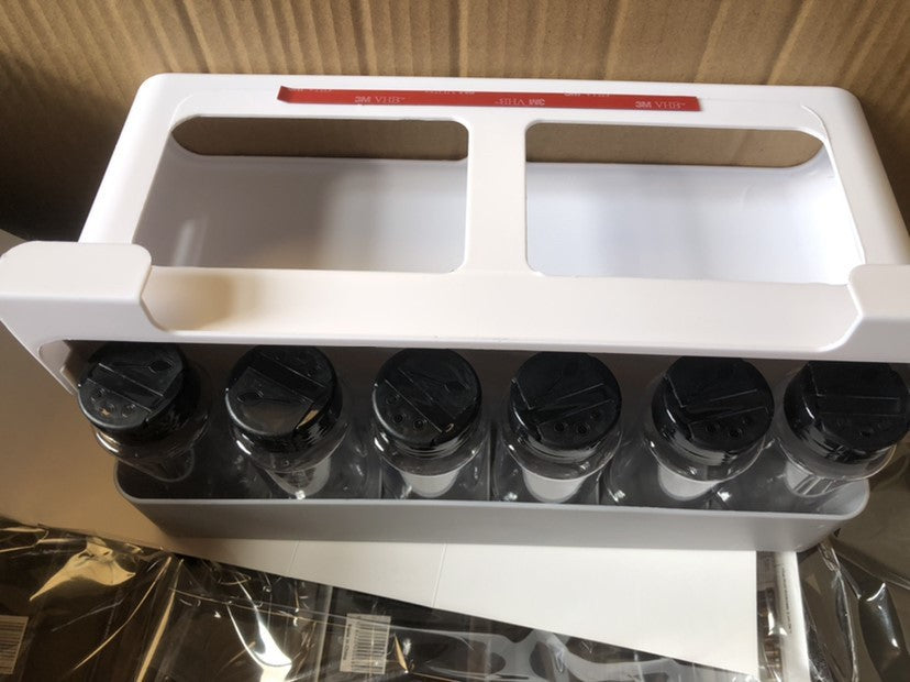 Support de rangement de bouteilles d'assaisonnement, boîte d'assaisonnement de cuisine, pot à épices suspendu, support de rangement domestique sans poinçon