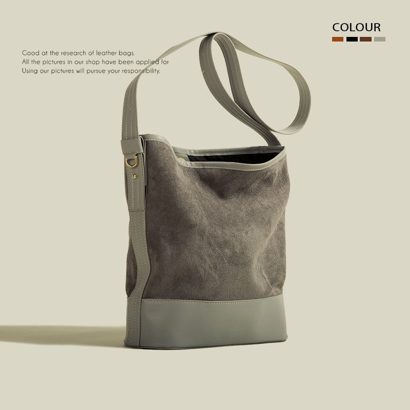 Bolso tipo cubo retro de gran capacidad para mujer