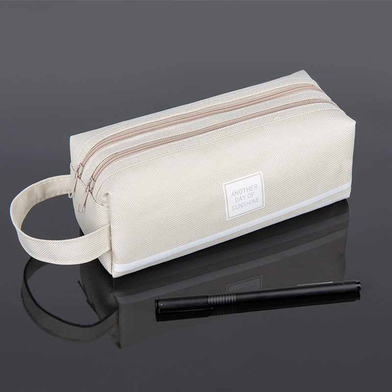 Boîte de papeterie double couche en toile pour élèves du premier cycle du secondaire