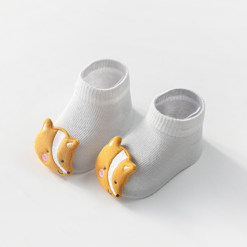 Chaussettes pour enfants, accessoires d'animaux de dessin animé, chaussettes pour bébé, distribution de colle antidérapante
