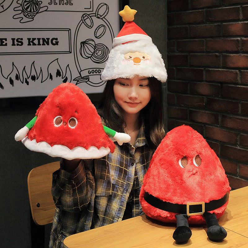 Nouveau Père noël jeter oreiller lumineux chant électrique en peluche