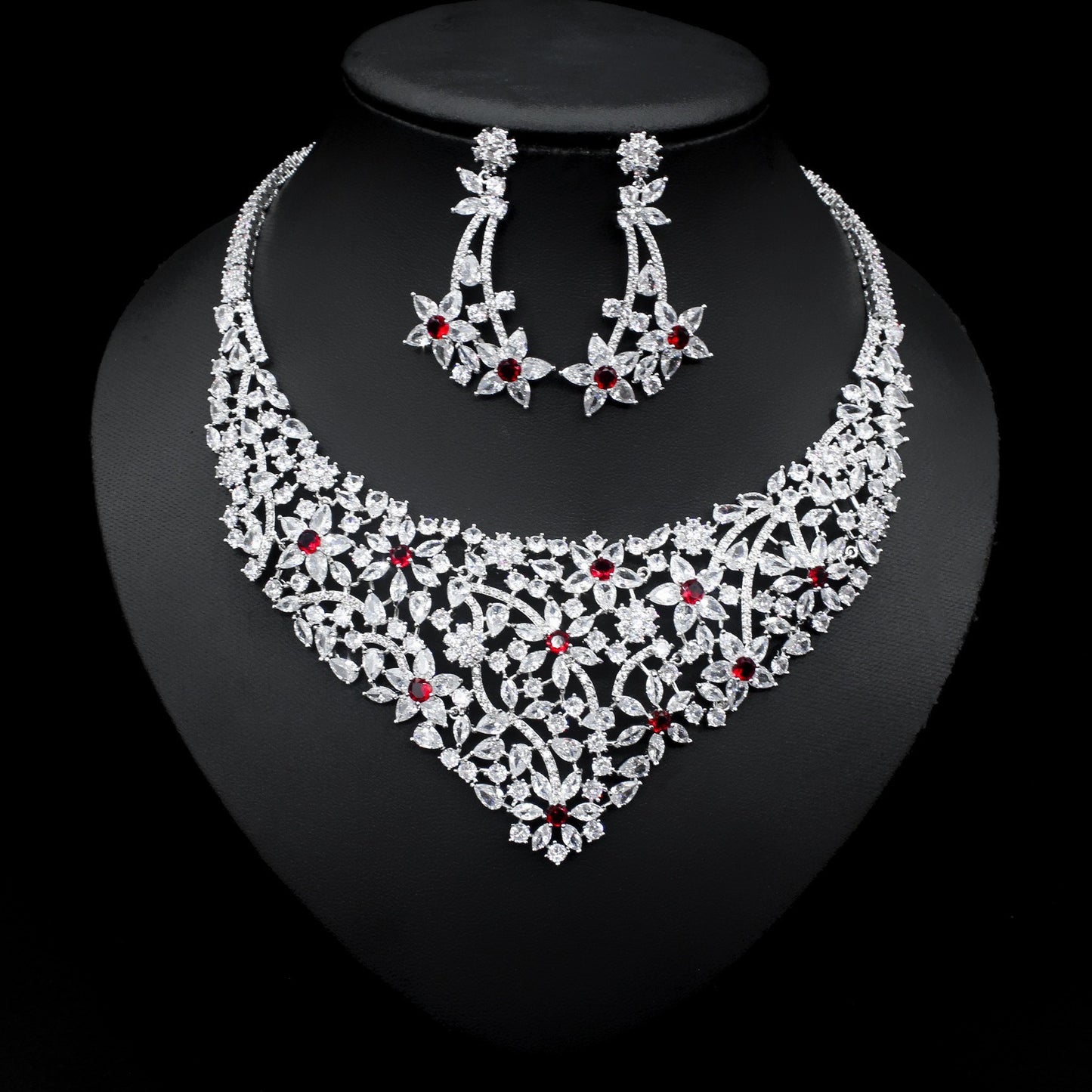 Costume Collier Rétro Ensemble 2 Pièces Femme Feuilles Fleurs Exagérées