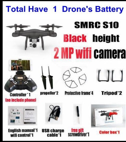 Promotion des ventes WiFi 2MP caméra avec S10 SMRC FPV quadrirotor Drone hélicoptère UAV Micro télécommande jouet RACER KIT avion