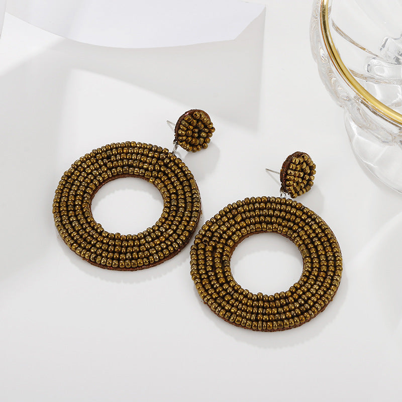 Retro Color Bead Earrings For Women