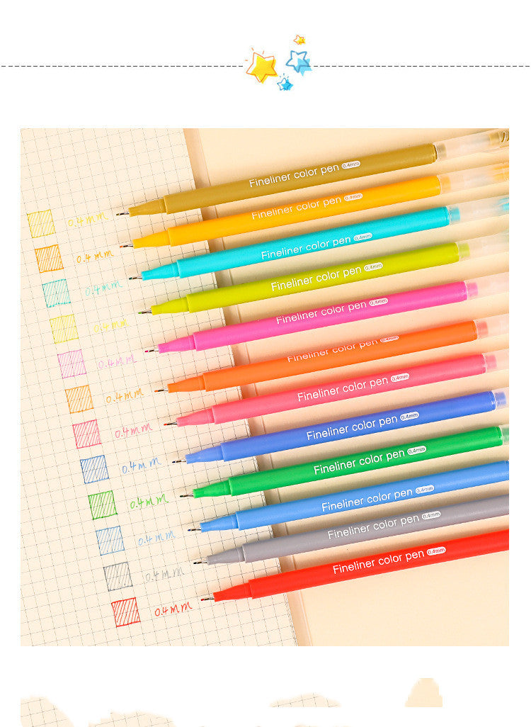 Conjunto para que los estudiantes tomen notas con bolígrafos de colores retro coreanos
