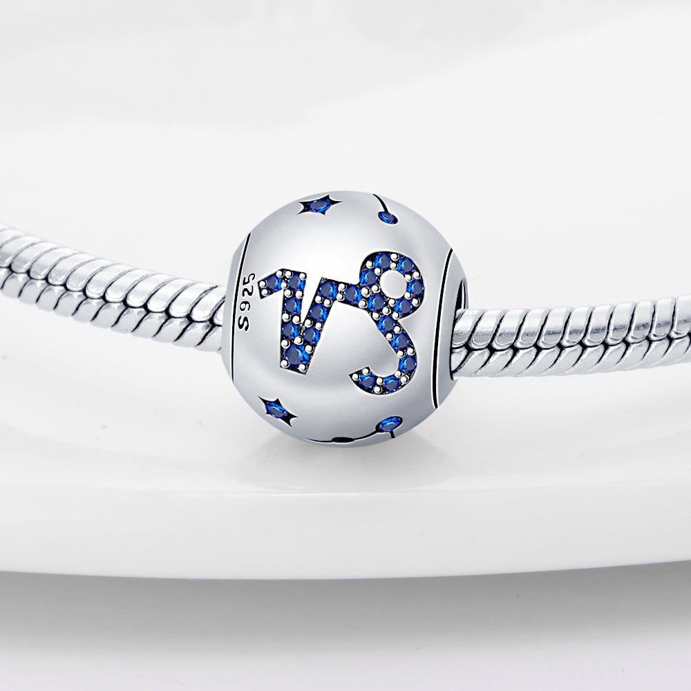 Nouveau Douze Constellation perles dispersées S925 en argent Sterling bricolage ornement correspondant Bracelet