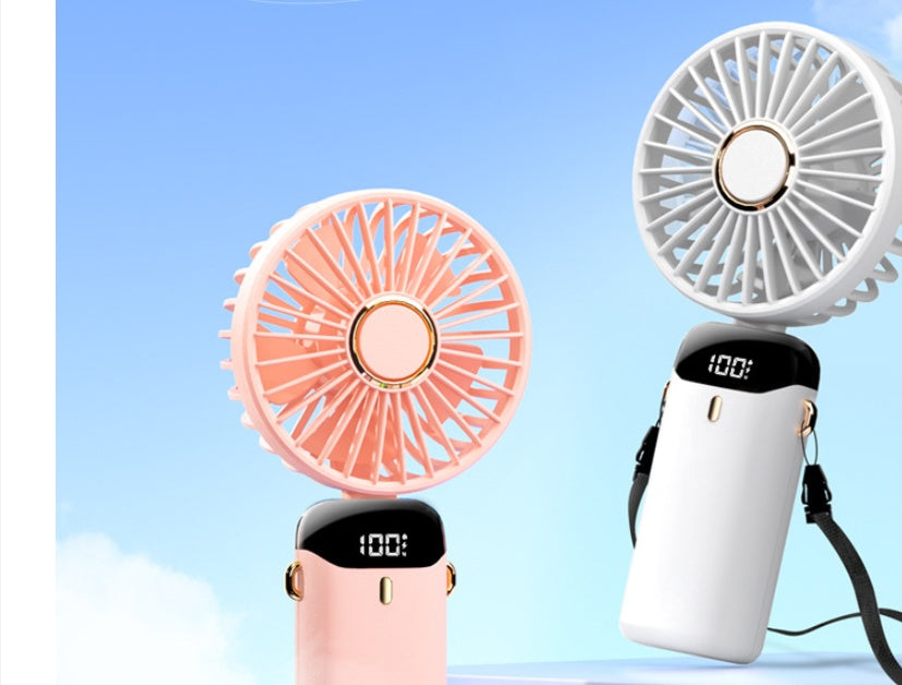 Ventilador de mano Usb, Mini ventilador portátil para estudiantes, pantalla Digital, pequeño ventilador eléctrico plegable para aromaterapia
