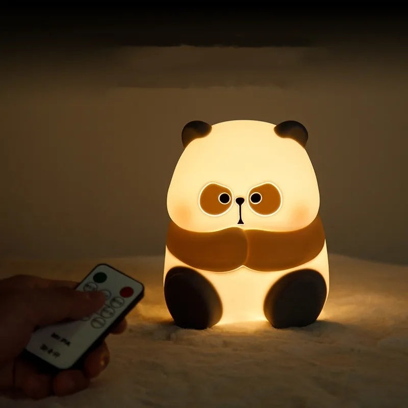 Lampe créative en forme de Panda en Silicone, veilleuse de décoration pour la maison